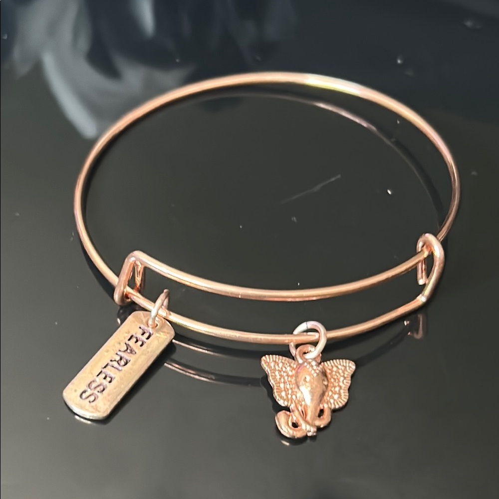 Fearless Gold Bangle Bracelet Handmade